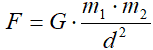 Formula della legge di gravitazione universale